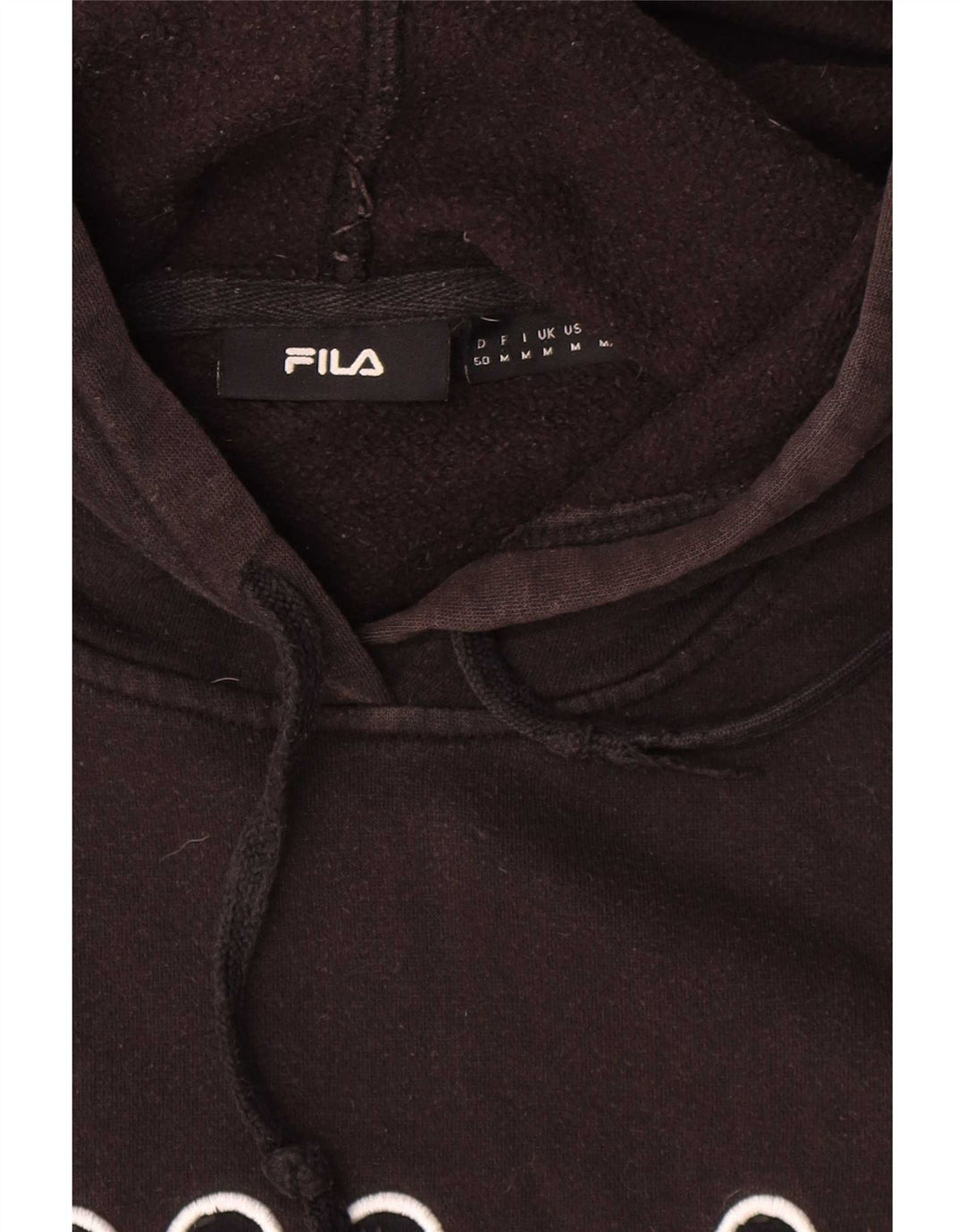 Felpa con cappuccio grafica da uomo Fila in cotone nero medio