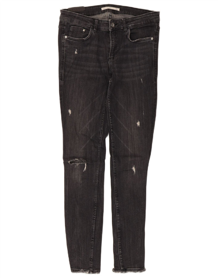 Jeans skinny invecchiati Zara da donna EU 40 medi W30 L27 neri