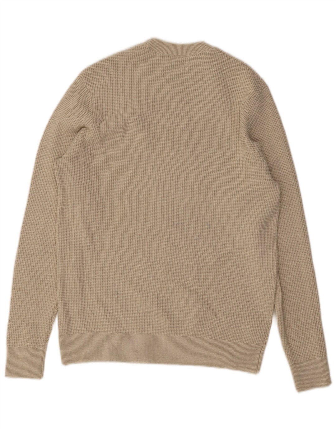 Maglione maglione girocollo da uomo Marks & Spencer piccolo poliestere beige