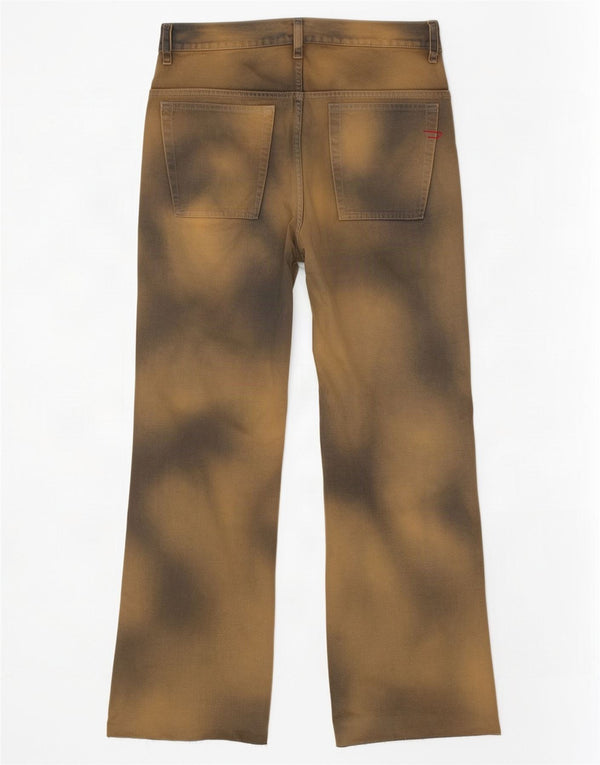 Jeans da uomo Diesel a gamba larga W32 L29 in cotone tie dye marrone