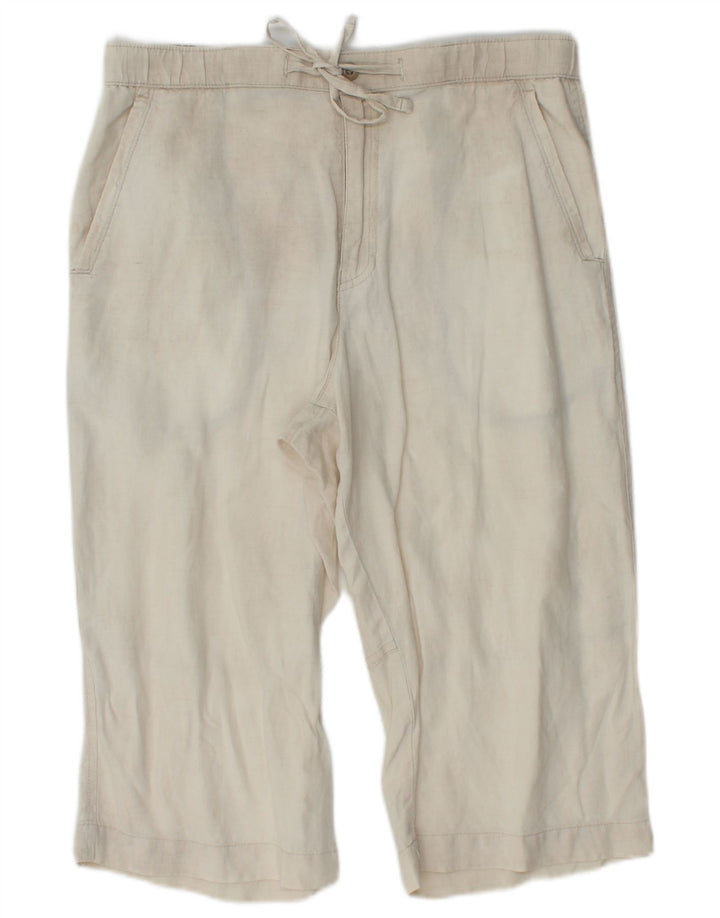 MARKS & SPENCER Bermuda da uomo blu Harbour W32 Lino beige medio