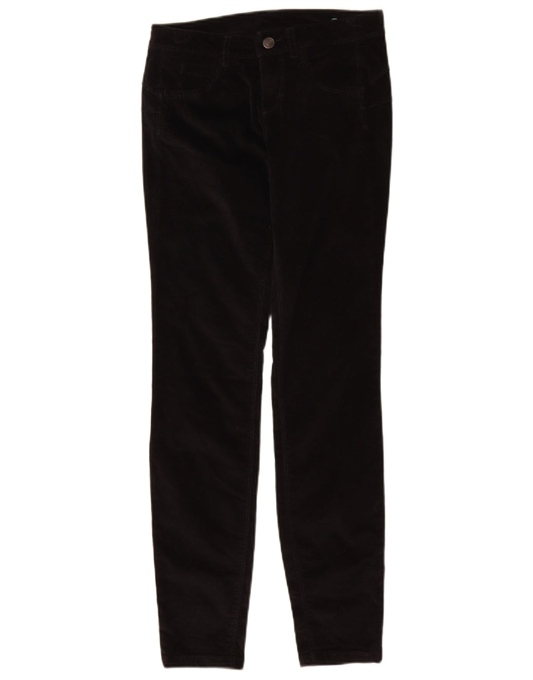 Pantaloni slim da donna in velluto a coste BENETTON W26 L29 Neri