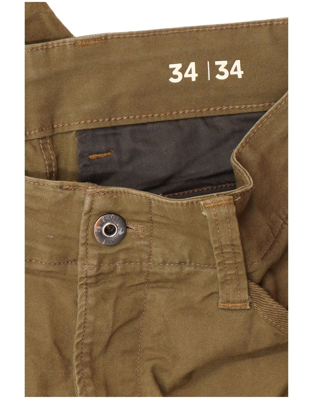 Pantaloni cargo G-STAR da uomo slim banana W34 L30 cotone kaki militare