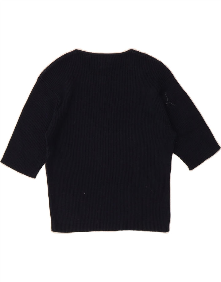 DKNY Girls Crew Neck Jumper Sweater 7-8 Years Medium Navy Blue Vintage Dkny and Second-Hand Dkny from Messina Hembry 