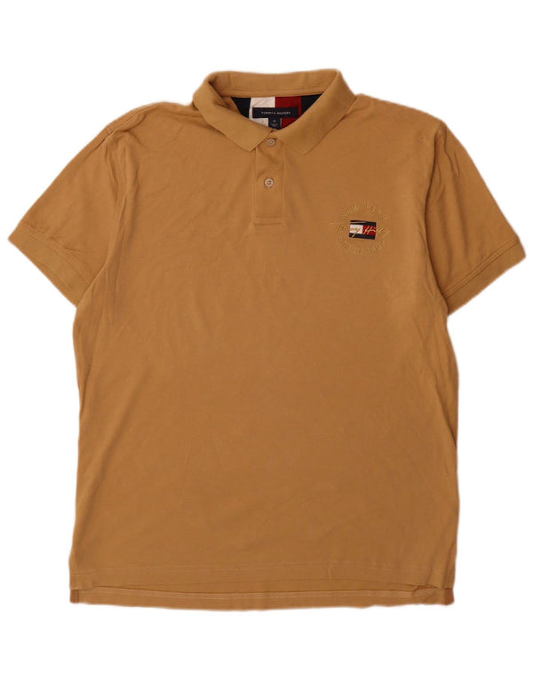 Polo da uomo vestibilità regolare Tommy Hilfiger in cotone marrone medio