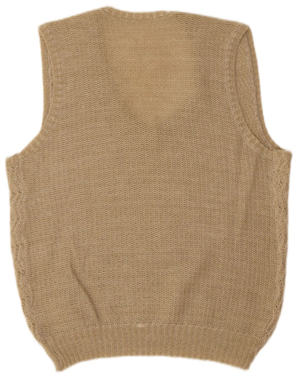 Canotta vintage da uomo, canotta grande, beige