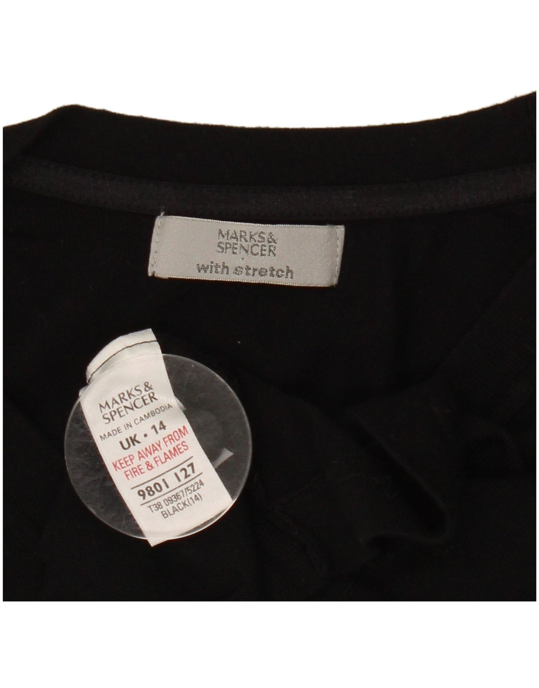 Top Bolero da donna Marks & Spencer UK 14 viscosa nera media