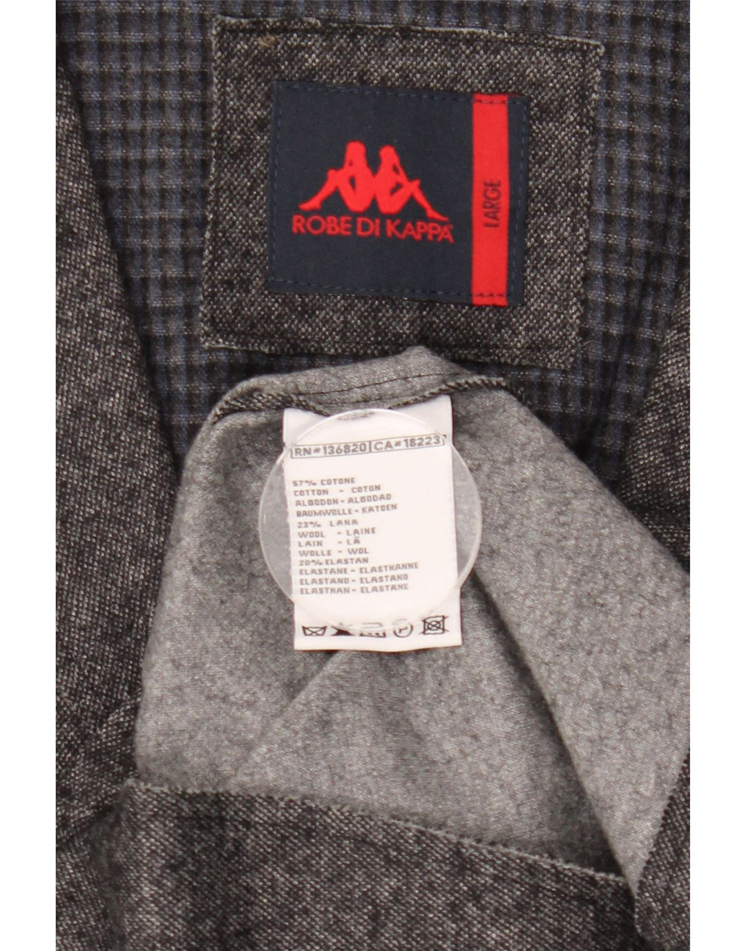Giacca blazer da uomo a 3 bottoni Kappa UK 40 grande cotone grigio