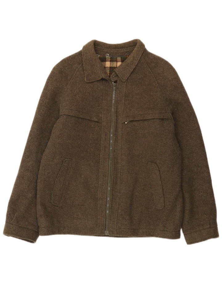 Giacca utility vintage da uomo IT 50 Large in lana kaki