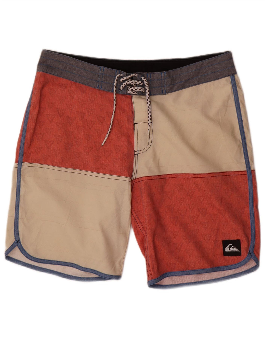 Pantaloncini da bagno da uomo Quiksilver in poliestere color block rosso medio