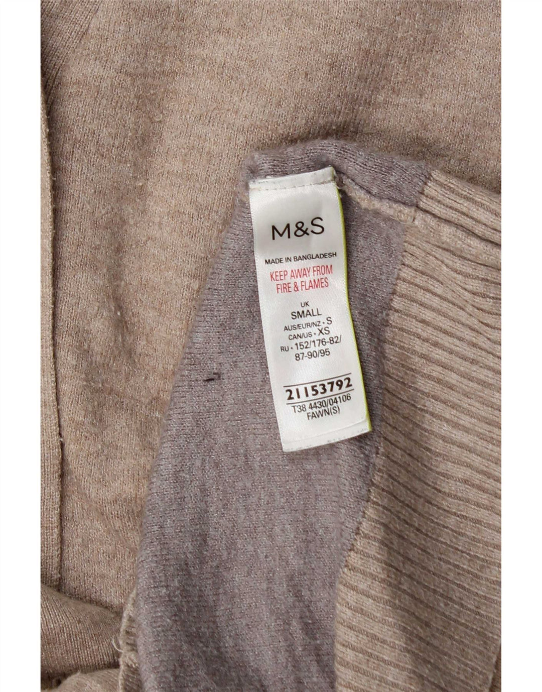 Maglione cardigan oversize da donna Marks & Spencer UK 10 Small Beige Viscosa