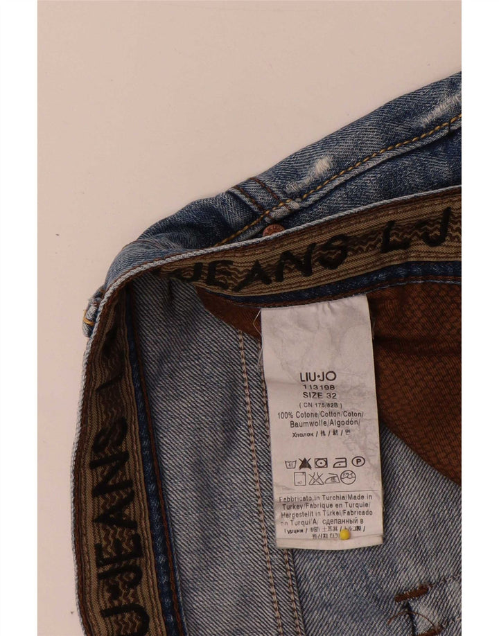 Jeans dritti invecchiati da uomo Liu Jo W32 L34 cotone blu