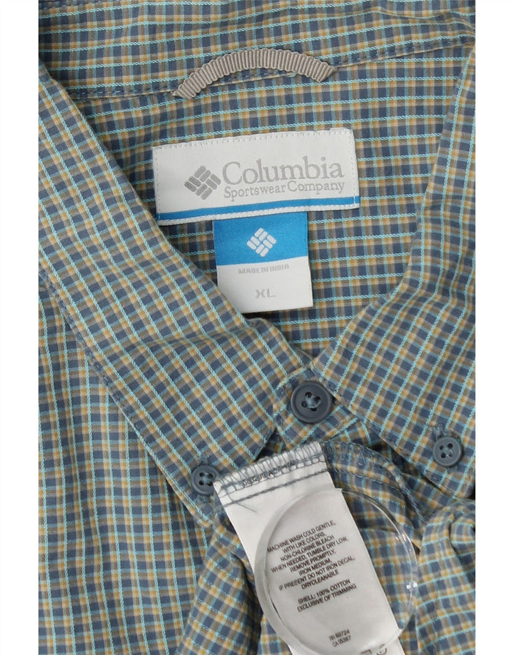 Camicia da uomo Columbia XL in cotone a quadri verdi