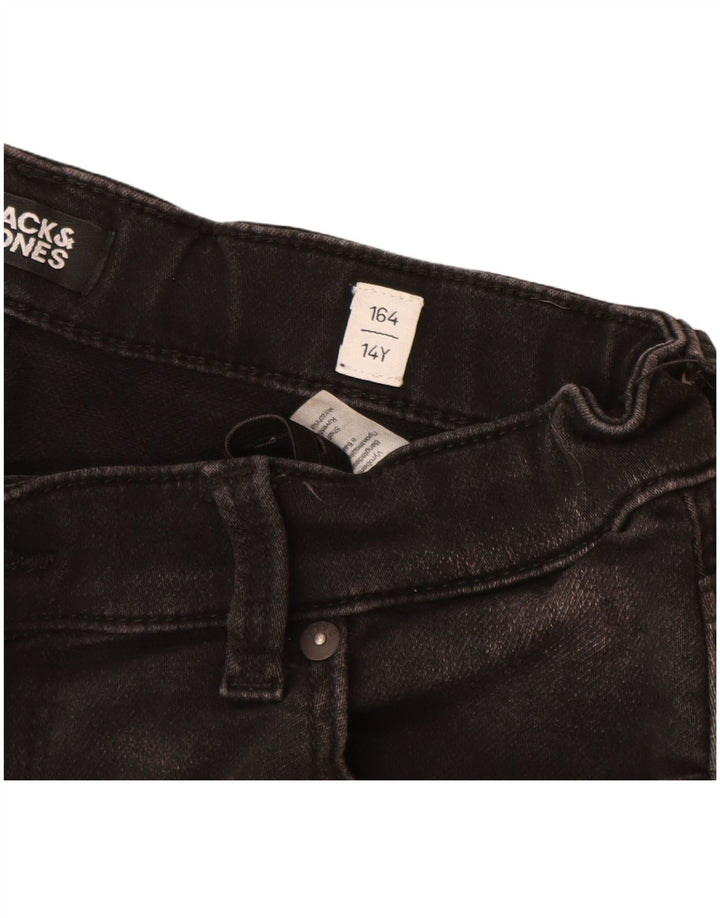 JACK & JONES Pantaloncini di jeans regolari da ragazzo 13-14 anni W26 Cotone nero