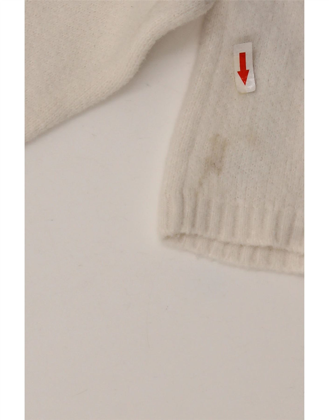 Maglione corto girocollo da donna Zara UK 14 nylon bianco medio