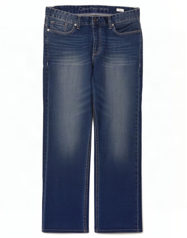 Jeans dritti da uomo Calvin Klein W32 L28 cotone blu