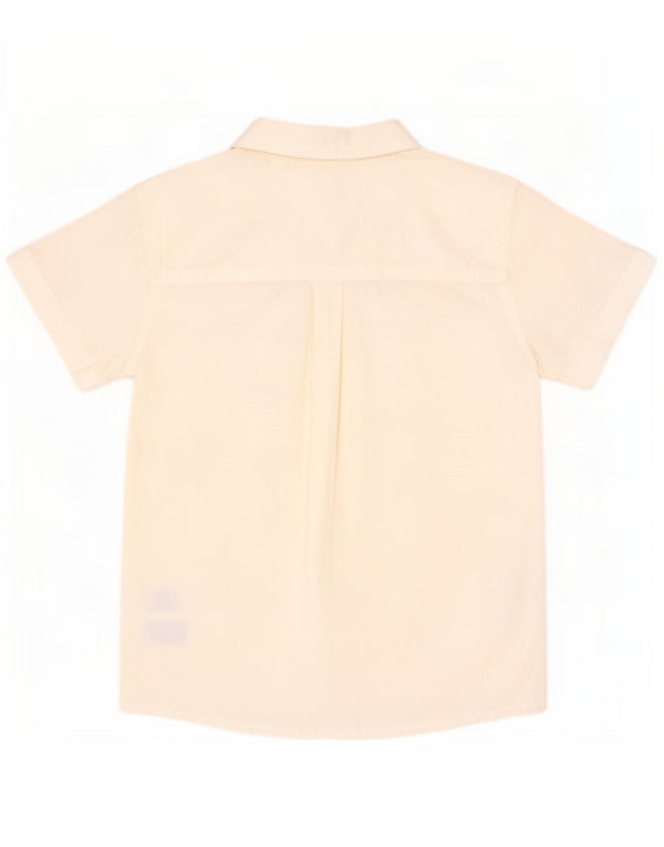 Camicia a maniche corte per ragazzi Tommy Hilfiger 3-4 anni in cotone bianco sporco