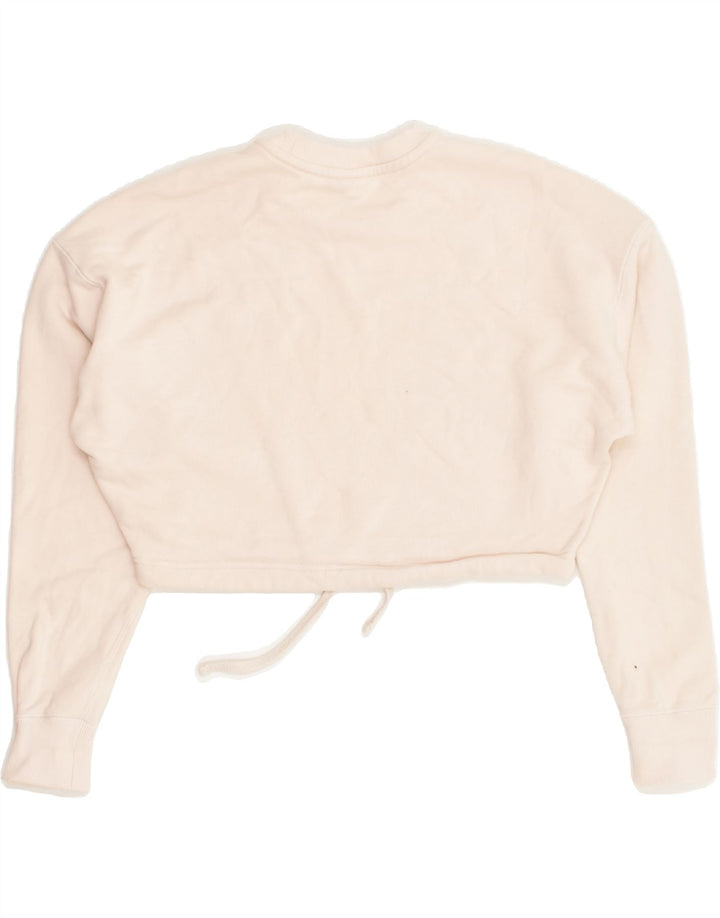 PUMA Womens Oversized Crop Sweatshirt Jumper UK 6 XS Pink Cotton | Vintage Puma | Thrift | Second-Hand Puma | Used Clothing | Messina Hembry 