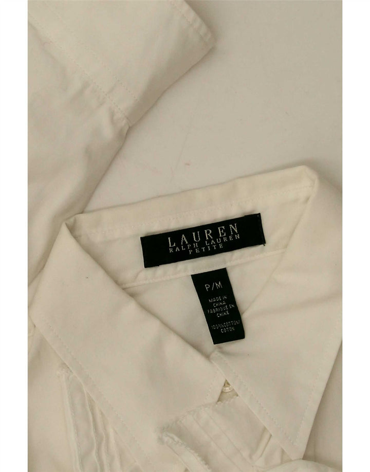 Camicia a maniche lunghe Petite da donna Ralph Lauren UK 14 Medium White