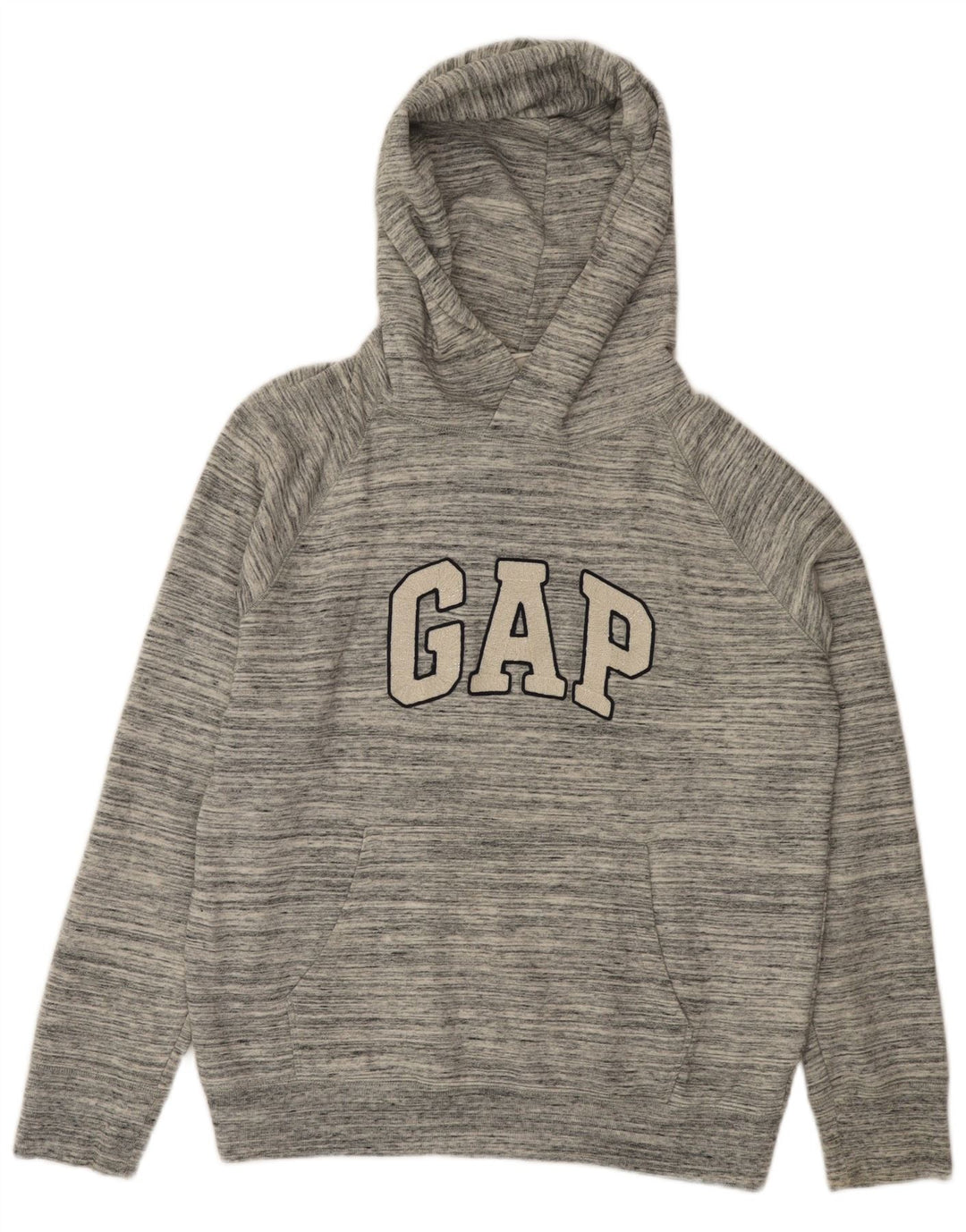 GAP Mens Graphic Hoodie Jumper Medium Grey Flecked Cotton