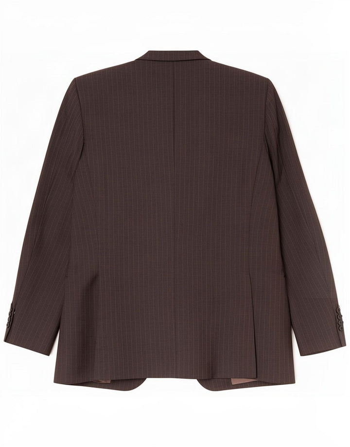 Trussardi Giacca Blazer da Uomo a 3 Bottoni IT 52 XL Lana Vergine a Righe Grigie