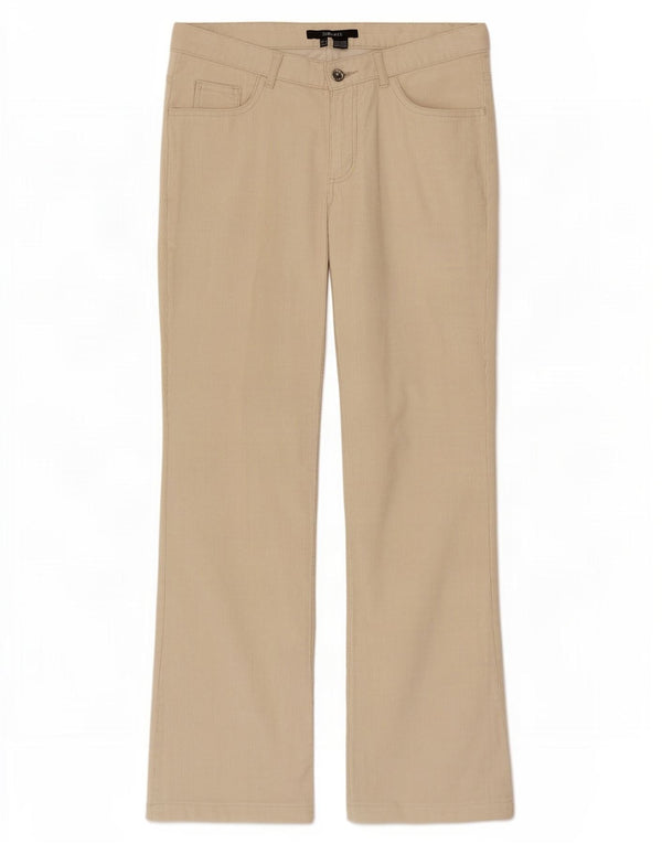 Pantaloni di velluto a coste bootcut da donna Zara EU 38 Small W30 L29 cotone bianco sporco