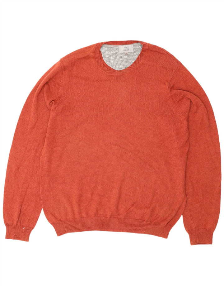 Maglione maglione girocollo vestibilità regolare da uomo Marks & Spencer arancione medio