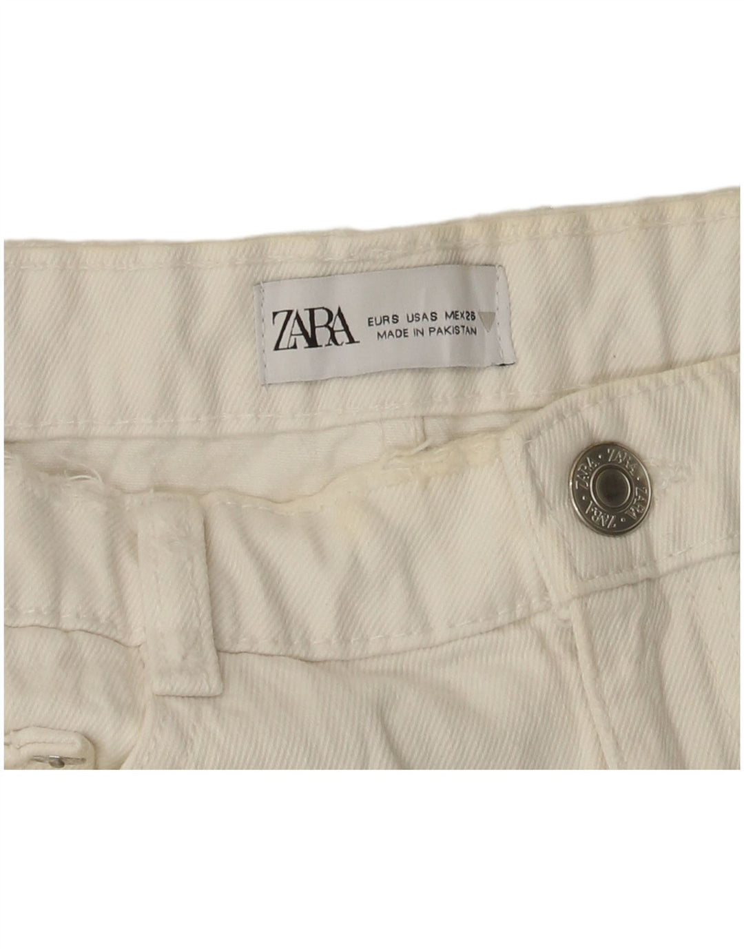 Pantaloncini di jeans Zara da donna piccoli W26 bianchi