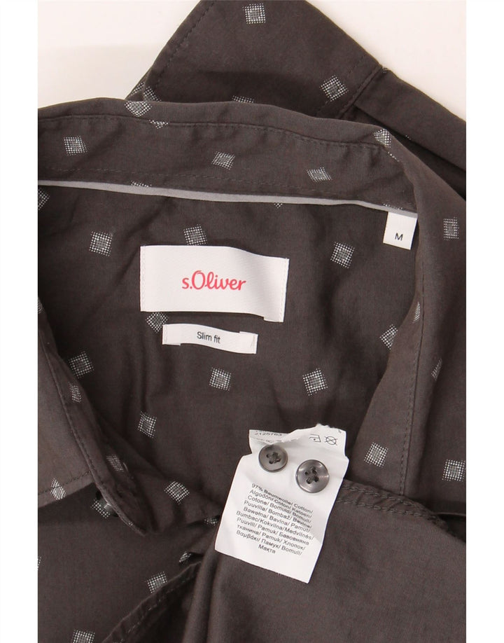 Camicia Uomo Slim Fit S.OLIVER Cotone Maculato Grigio Medio