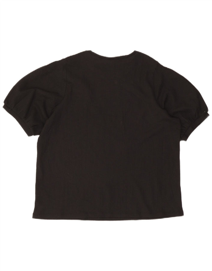 Top camicetta da donna Marks & Spencer UK 18 XL poliestere nero