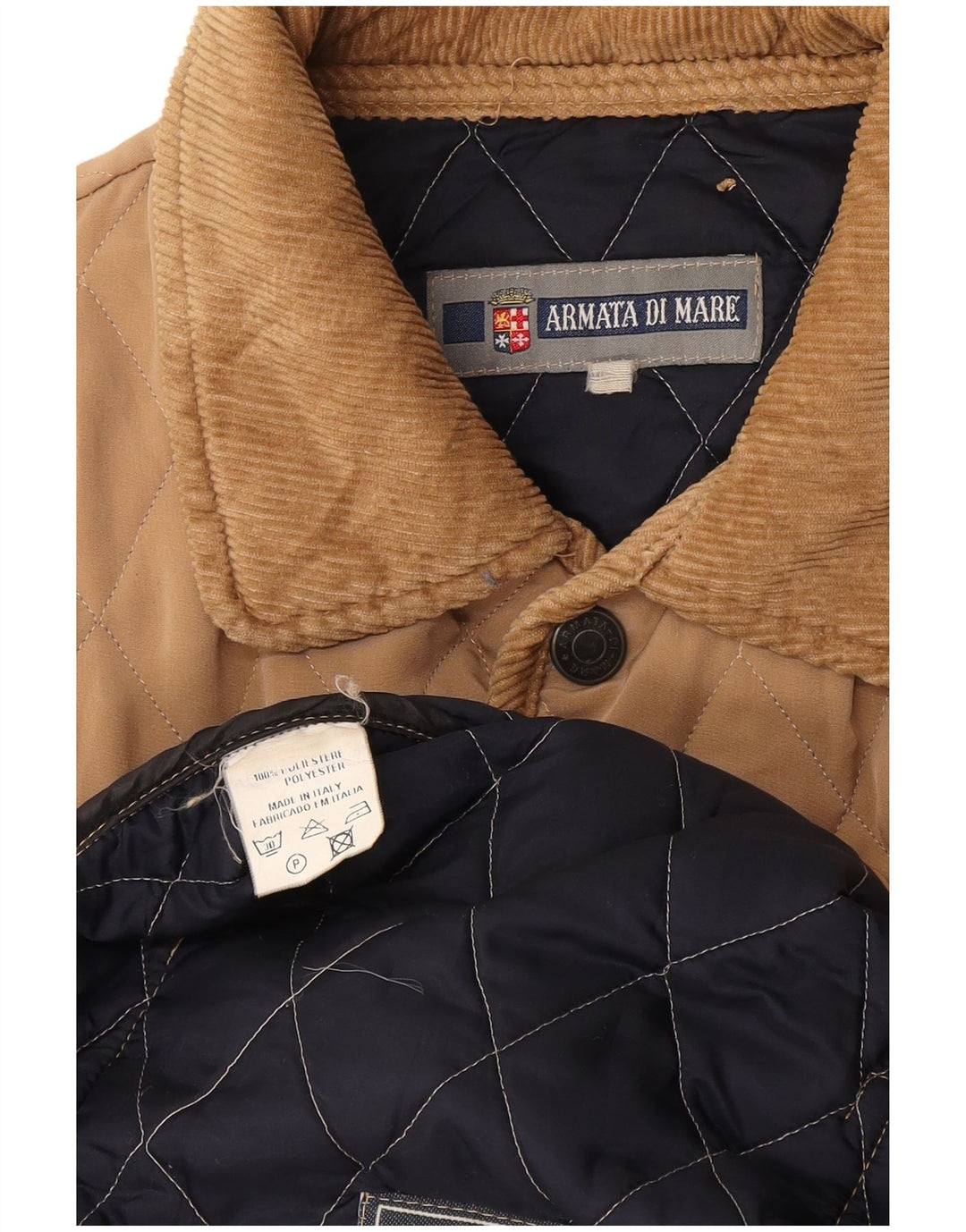 Giacca trapuntata da uomo Armata Di Mare UK 38 Poliestere beige medio