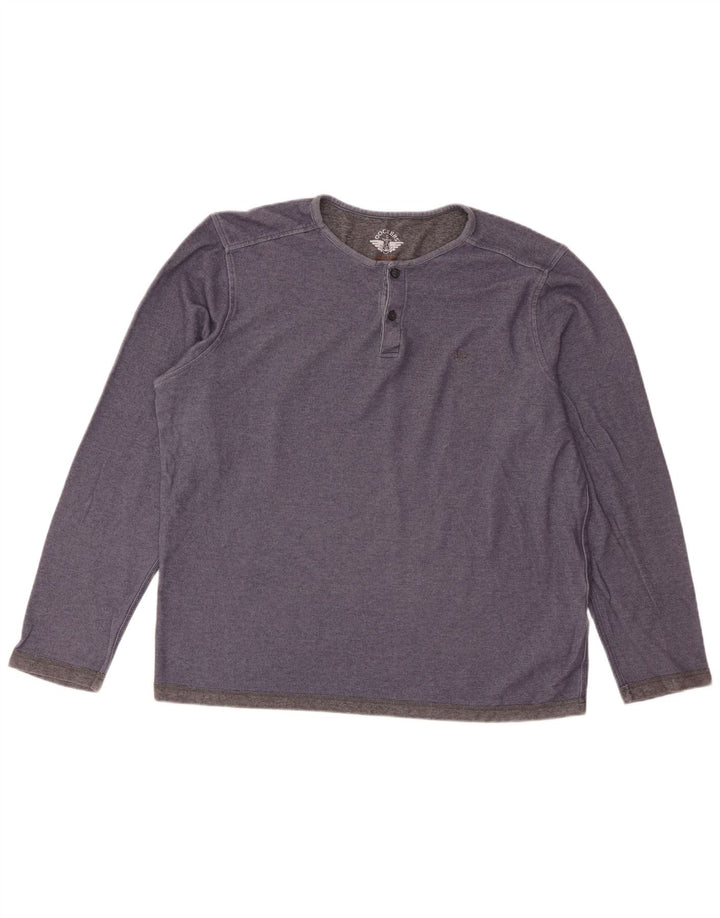Dockers Maglia da uomo a maniche lunghe XL in cotone blu