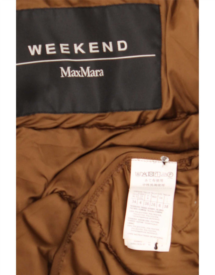 Giacca imbottita oversize da weekend da donna Max Mara UK 6 XS poliestere marrone