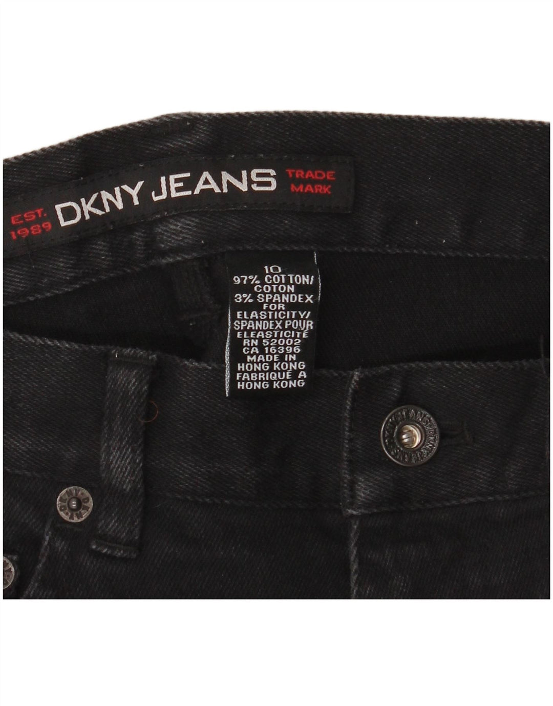 Jeans bootcut da donna DKNY US 10 grandi W30 L30 cotone nero