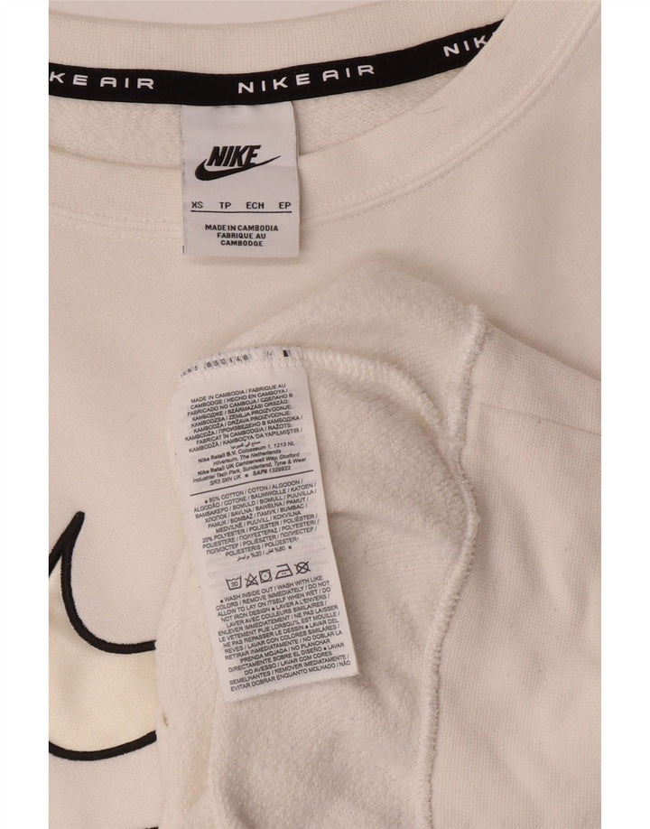 NIKE Felpa grafica da uomo con vestibilità ampia, XS, cotone bianco