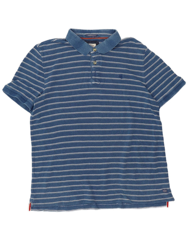 Polo da uomo Fat Face XL in cotone a righe blu