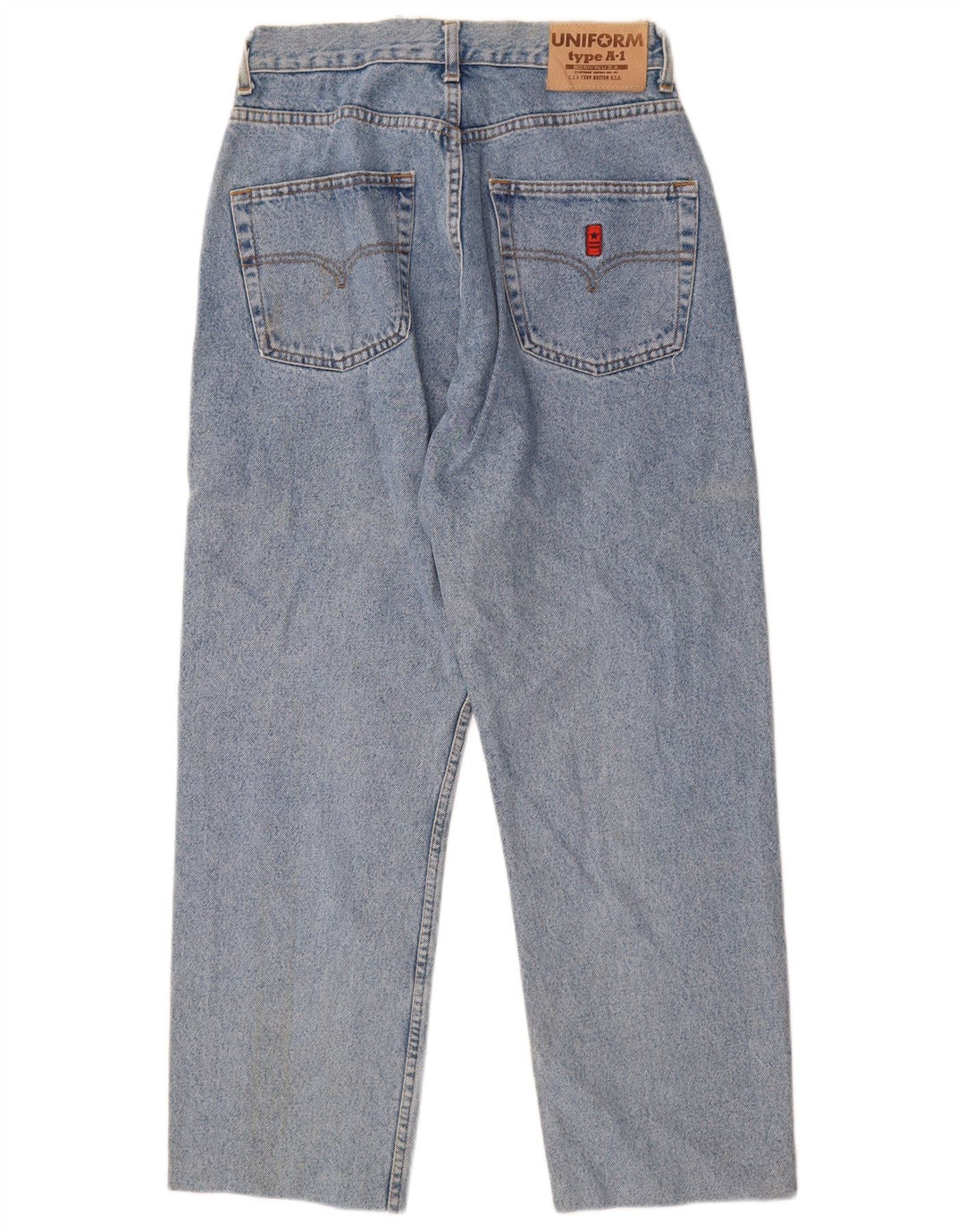Jeans affusolati da uomo uniformi W32 L28 cotone blu