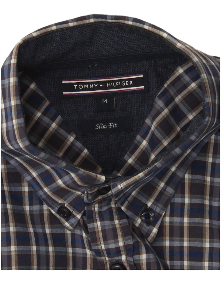 Camicia slim fit da uomo Tommy Hilfiger a quadri blu medio