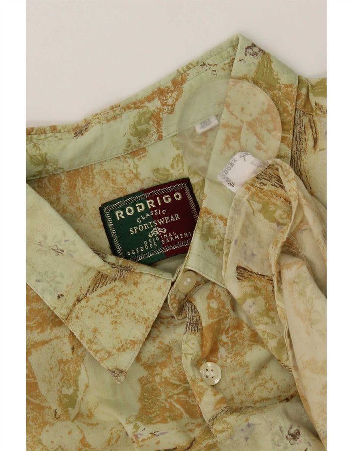 Camicia a maniche corte da uomo con motivo astratto Rodrigo taglia 42 grande cotone verde