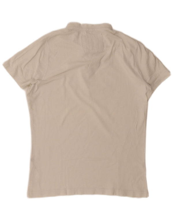 Polo da uomo Muscle Abercrombie & Fitch grande in cotone bianco
