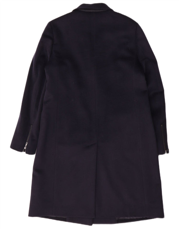 Cappotto doppiopetto oversize da donna Jaeger UK 10 piccolo in lana blu navy