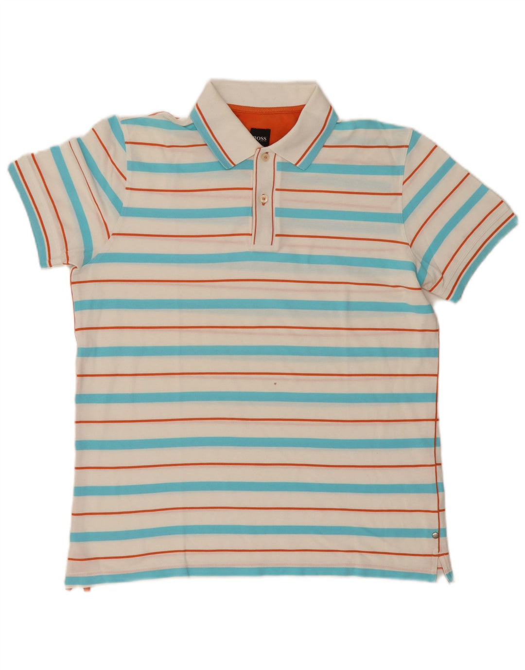 Polo da uomo slim fit Hugo Boss in cotone a righe bianche medie