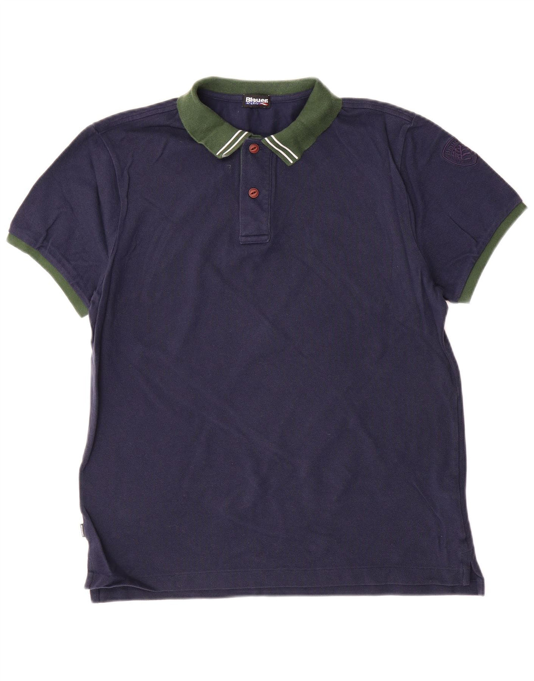 Polo da uomo Blauer grande in cotone color block blu navy