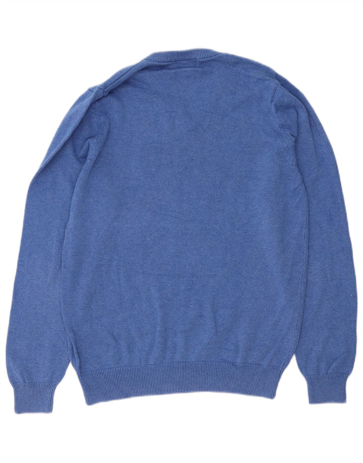 Maglione da uomo con scollo a V Marks & Spencer piccolo cotone blu