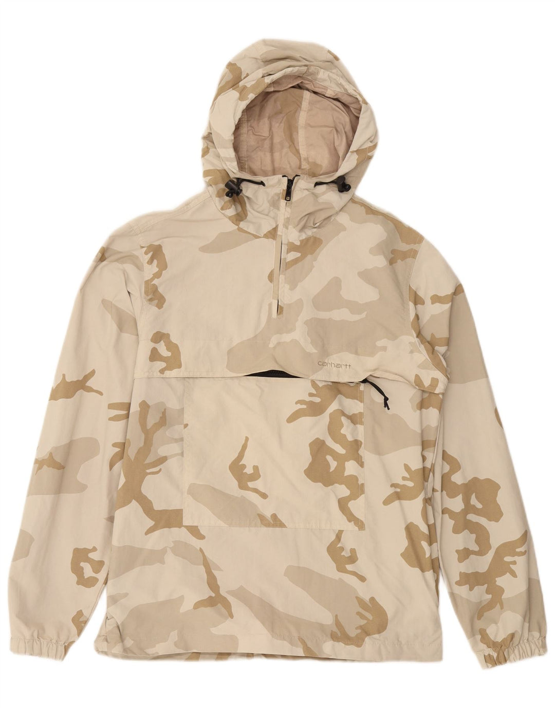 Giacca anorak con cappuccio da uomo CARHARTT UK 38 Nylon mimetico beige medio