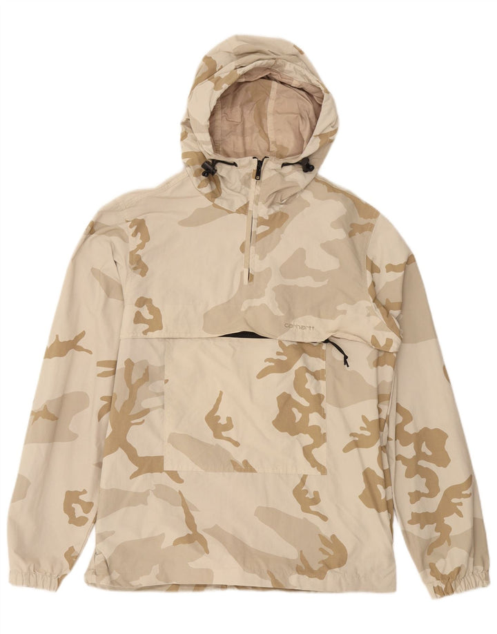 Giacca anorak con cappuccio da uomo CARHARTT UK 38 Nylon mimetico beige medio