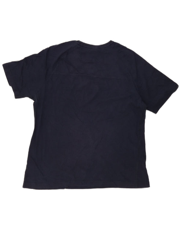 T-shirt da uomo Nike Top UK 42/44 Large blu navy in cotone color block