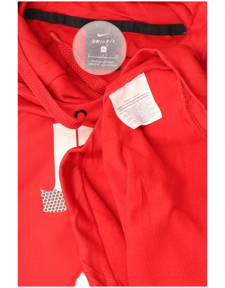 Felpa con cappuccio grafica Nike Dri Fit da uomo, piccola, in poliestere rosso