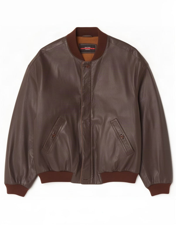 Giacca in pelle vintage da uomo UK 40 grande marrone