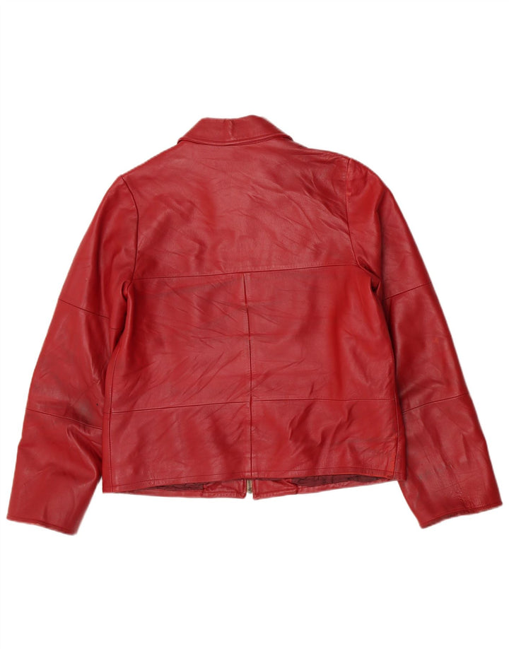 Giacca in pelle da donna vintage IT 44 in pelle rossa media